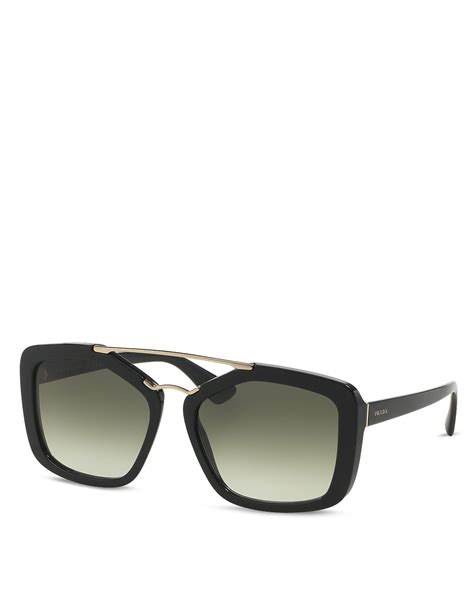 prada catwalk double bar square sunglasses|Prada sunglasses with white sides.